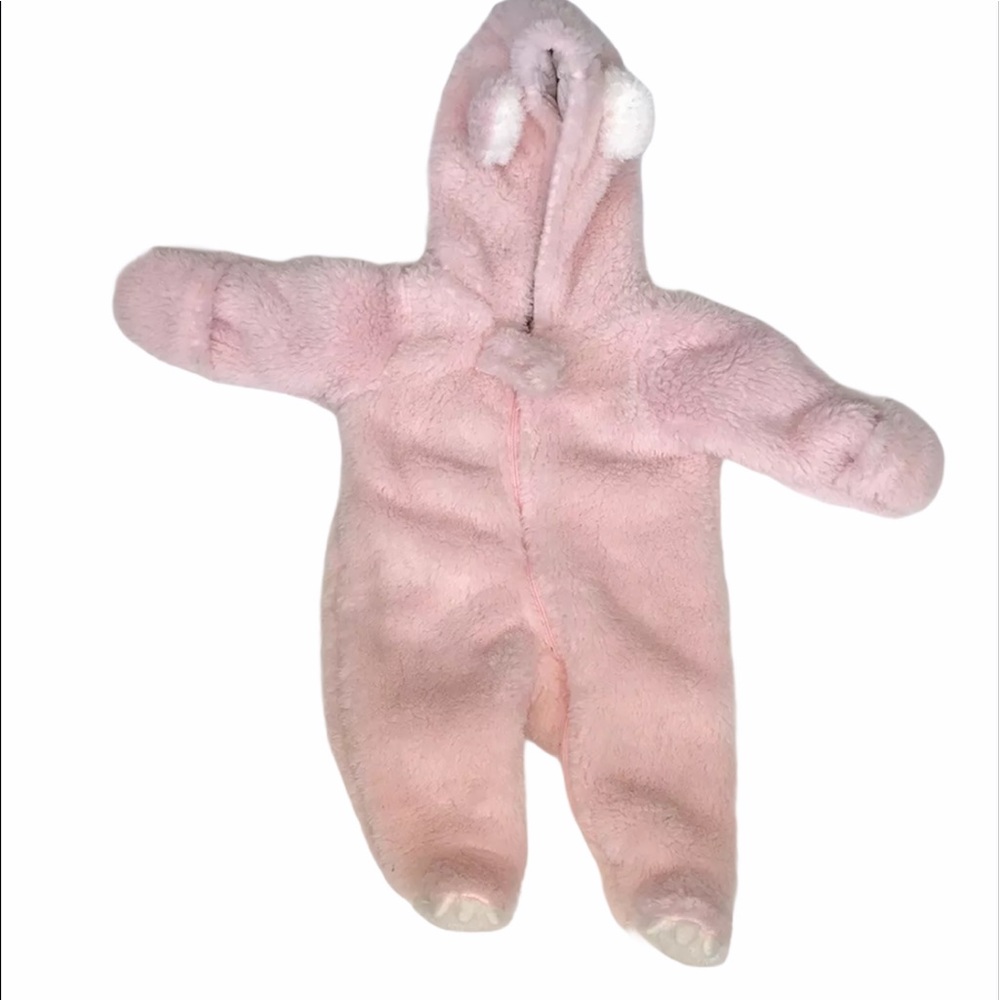 Baby Girl Newborn Pink Hooded Bear Snowsuit